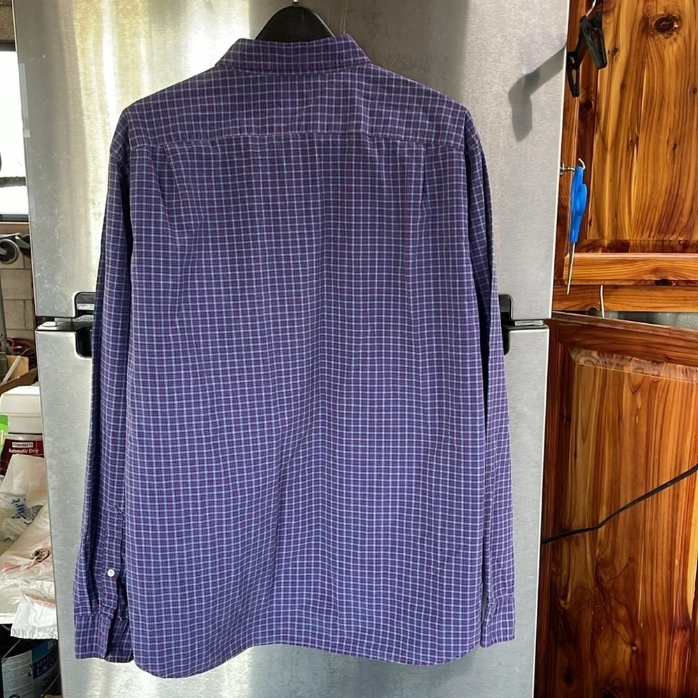 J. Crew  100%cotton shirt men’s‎ XL. (17-17.5) purple button-down long sleeve